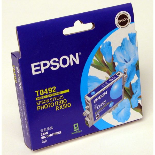 Genuine Epson T0492 Cyan Ink Cartridge