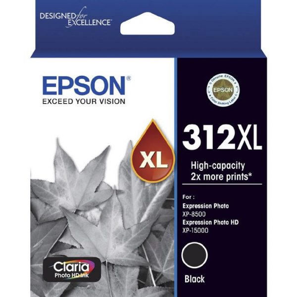 Genuine Epson 312XL Black Ink Cartridge High Yield